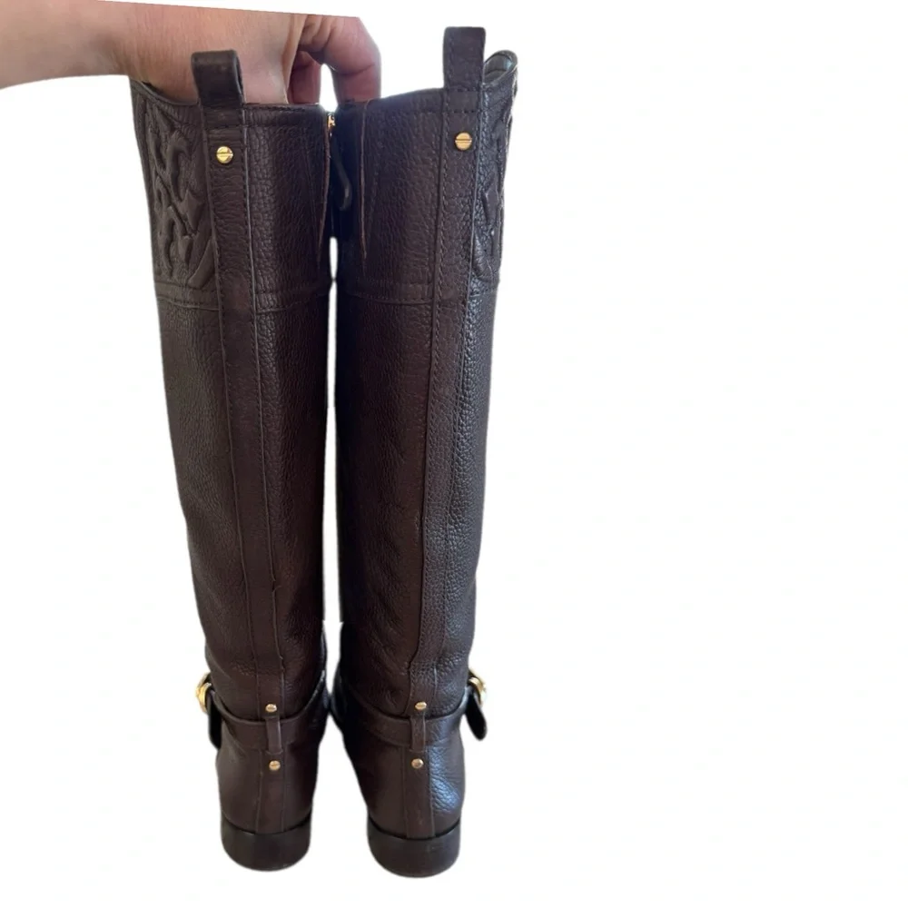 Tory Burch Marlene Logo Riding Boots